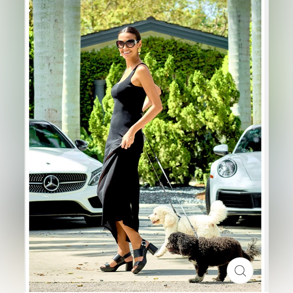Aerosols- Platform Sandal in Black Leather
